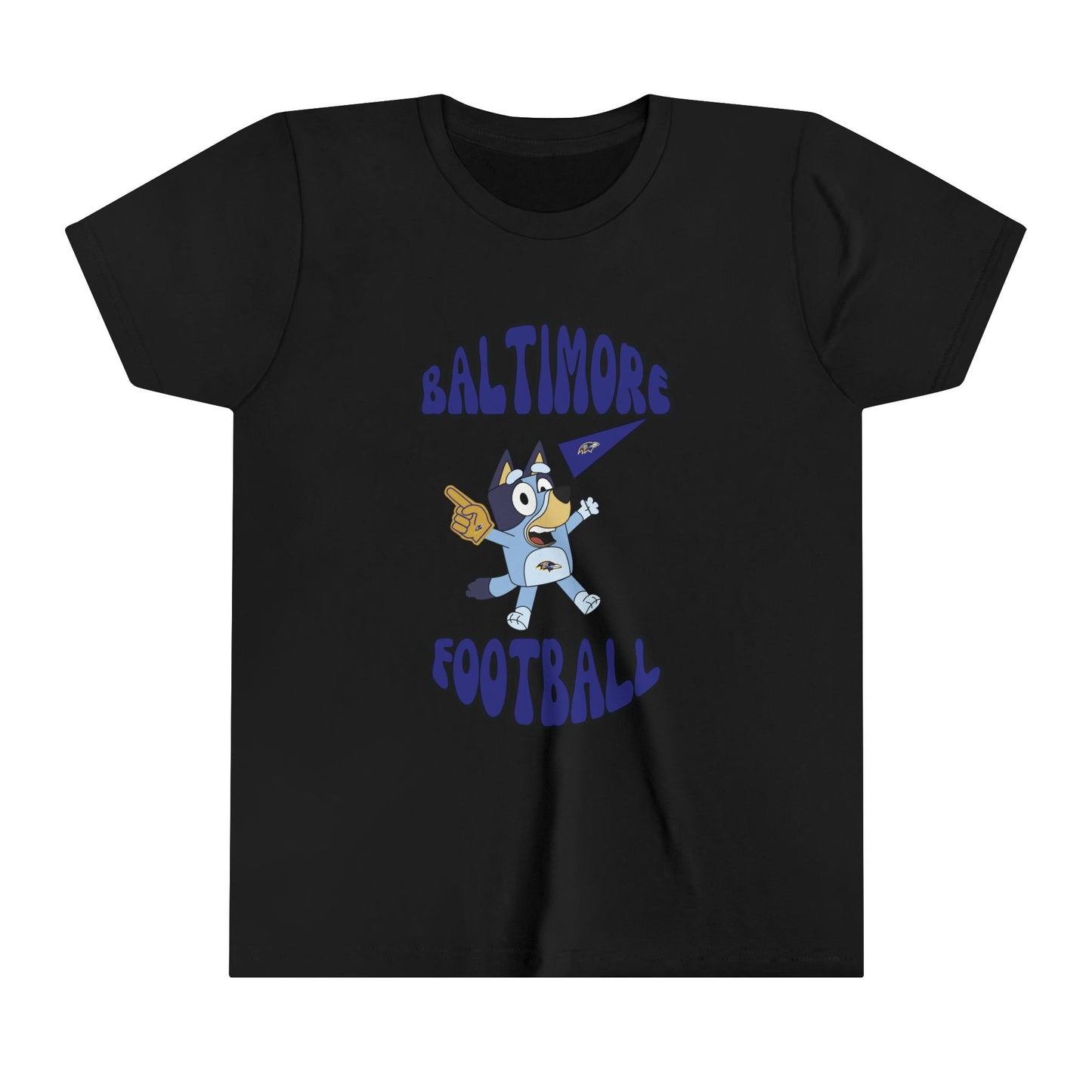 Youth Bluey Design Baltimore Ravens Football -Inspired T-Shirt