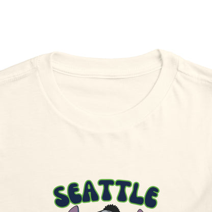 Toddler Stitch Design Seahawks Football - Inspired T-Shirt