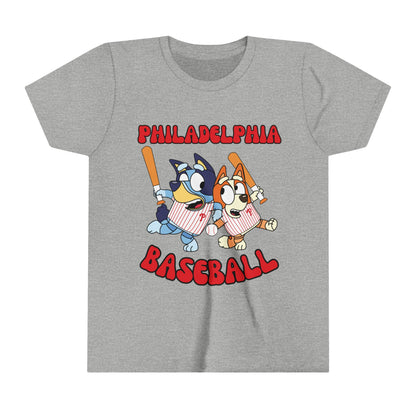 Youth Bluey Design Philadelphia Phillies - Inspired T-Shirt