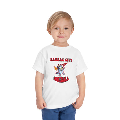 Toddler Bluey Design Kansas City Chiefs Football -Inspired T-Shirt