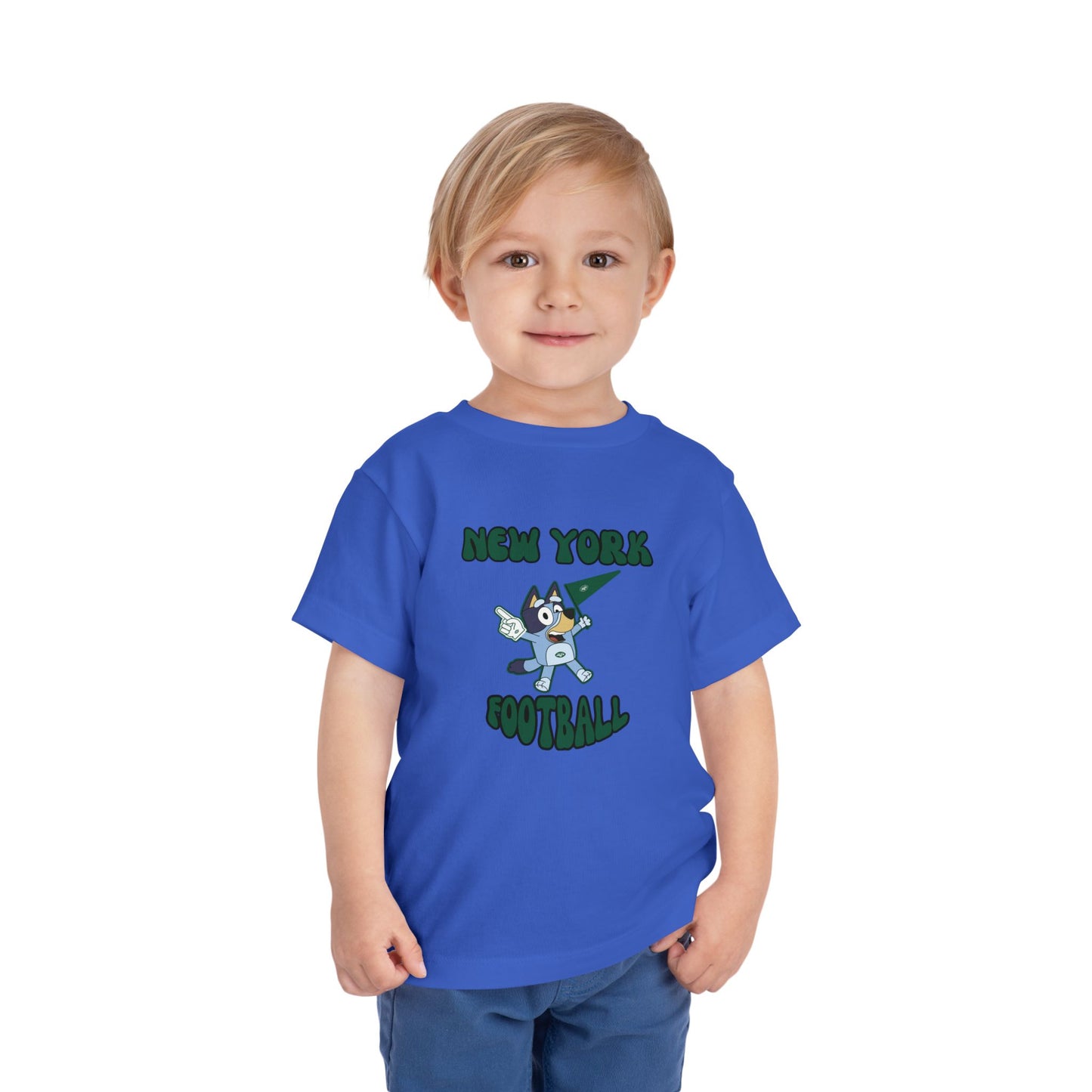 Toddler Bluey Design New York Jets Football -Inspired T-Shirt