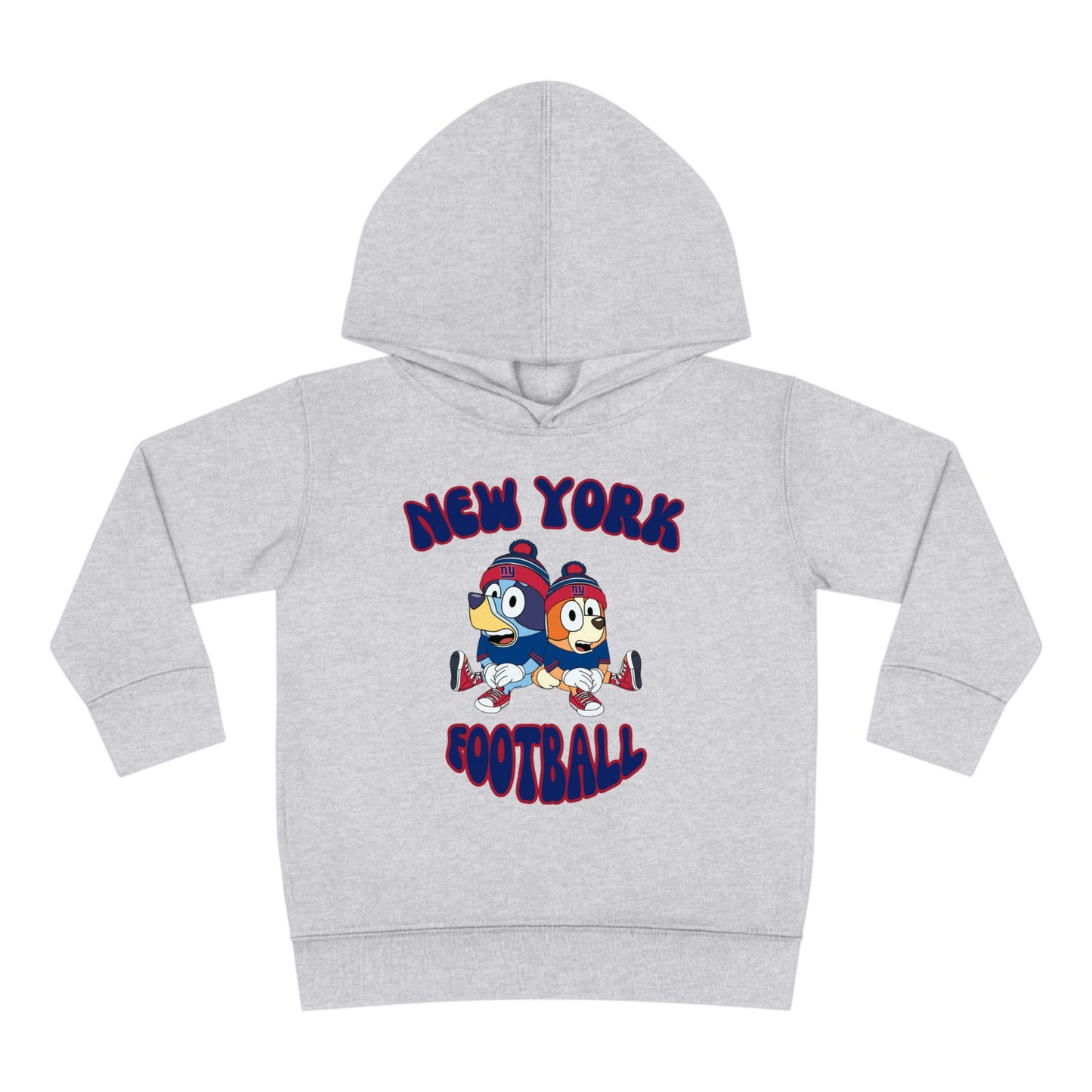 Toddler Bluey & Bingo Design New York Giants Football - Inspired Pullover Fleece Hoodie