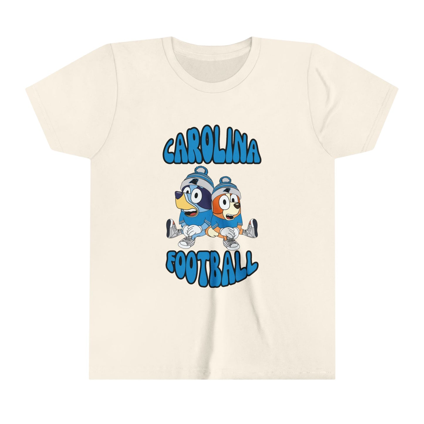 Youth Bluey & Bingo Design Carolina Panthers Football - Inspired T-Shirt