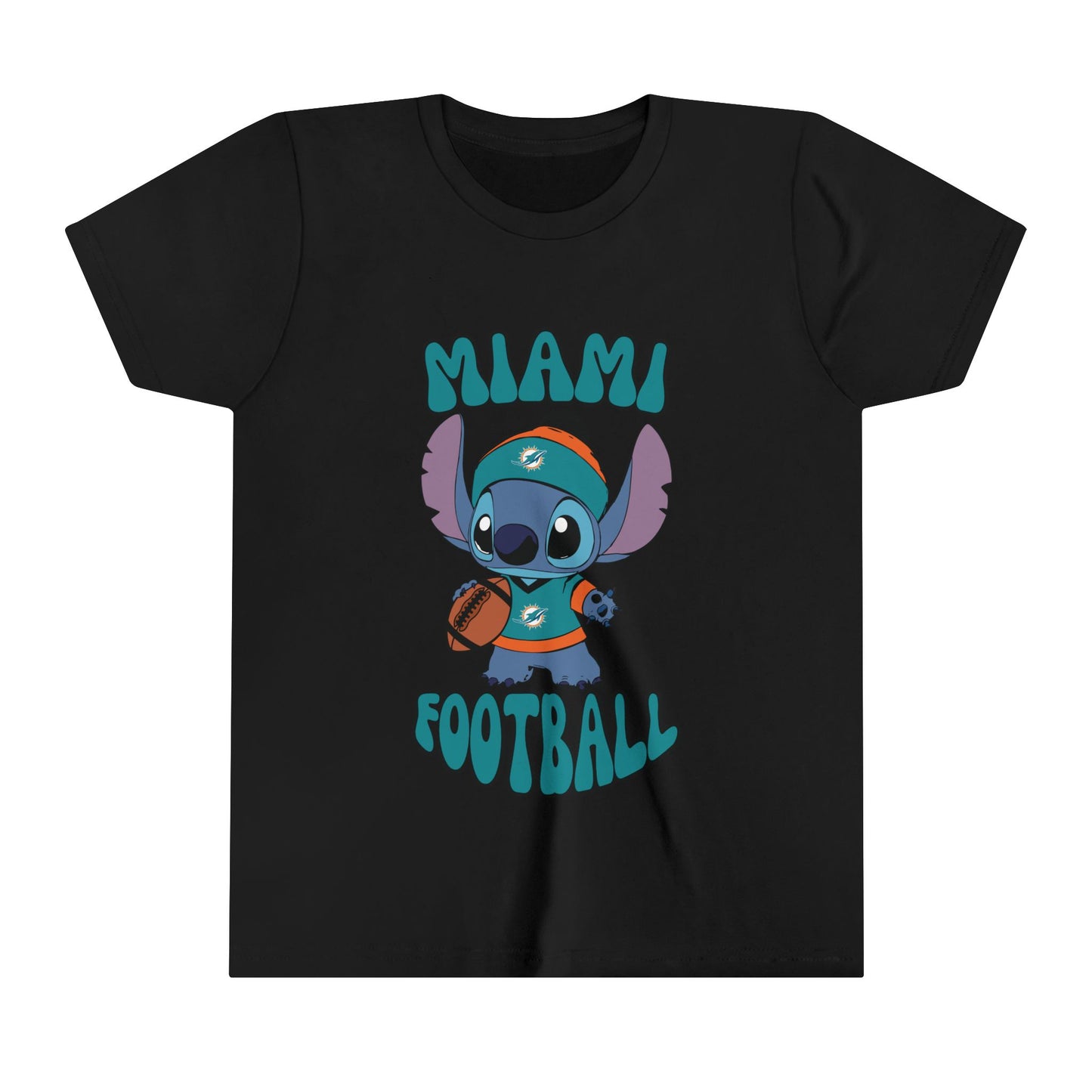 Youth Stitch Design Dolphins Football - Inspired T-Shirt