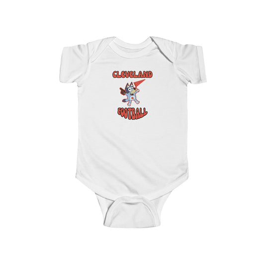 Infant Bluey Design Cleveland Browns Football  -Inspired Bodysuit