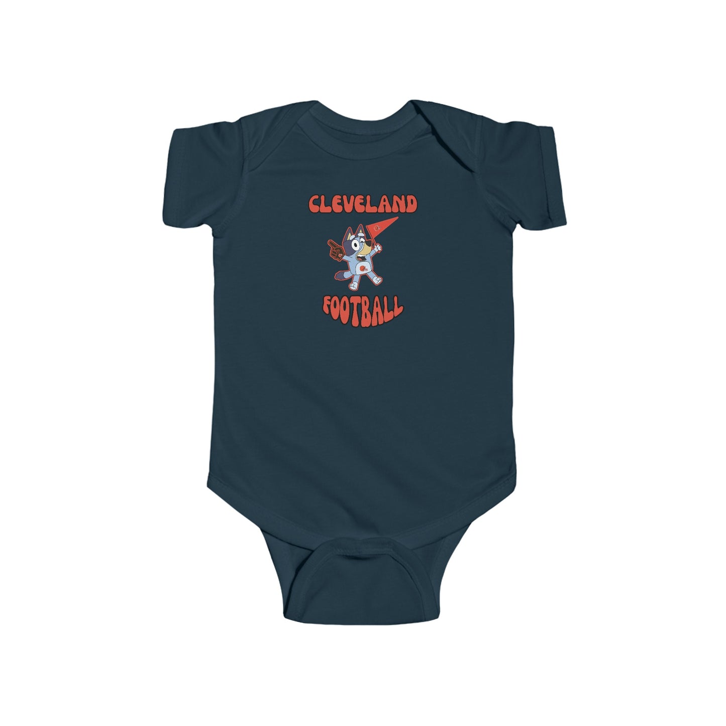 Infant Bluey Design Cleveland Browns Football  -Inspired Bodysuit