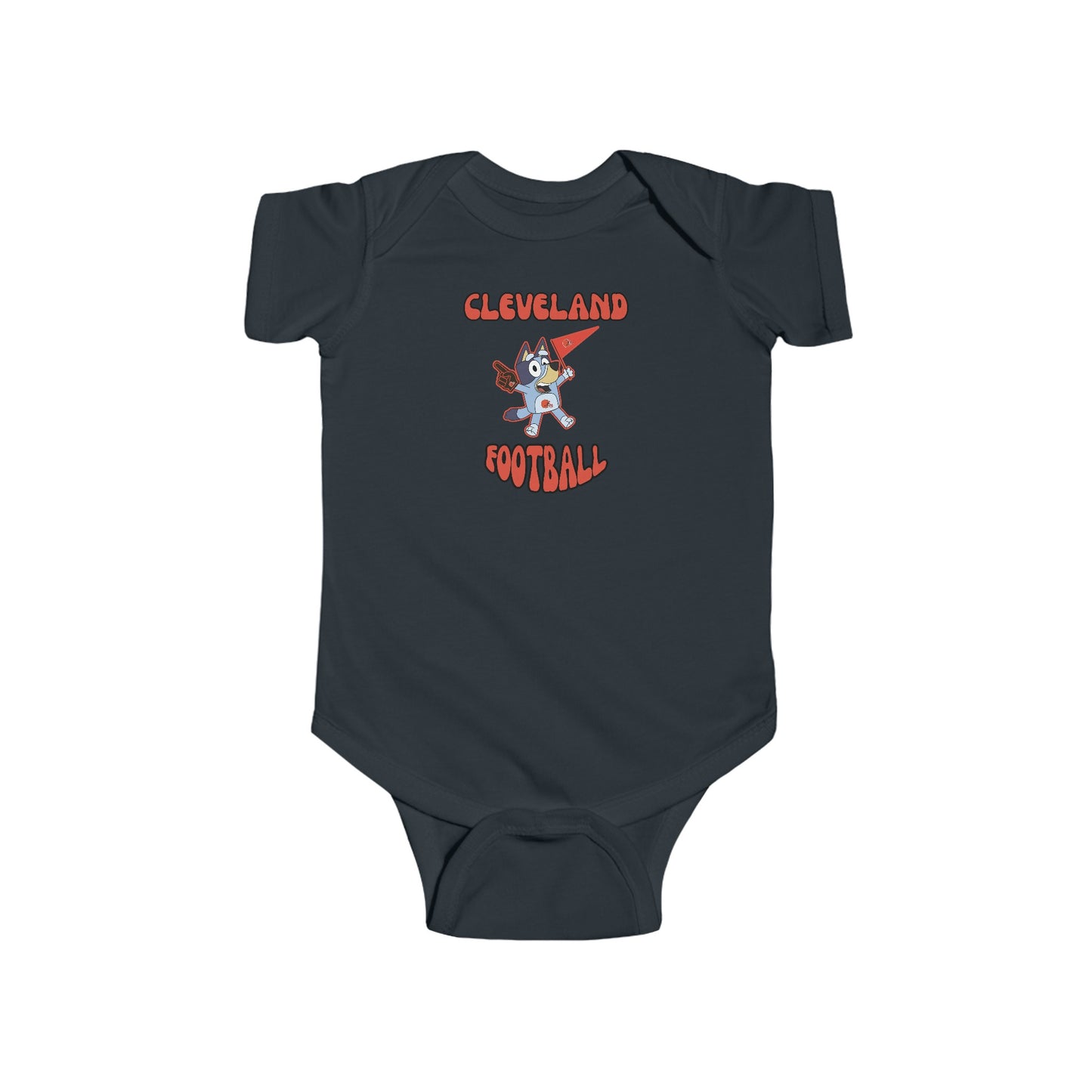 Infant Bluey Design Cleveland Browns Football  -Inspired Bodysuit