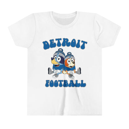 Youth Bluey & Bingo Design Detroit Lions Football - Inspired T-Shirt