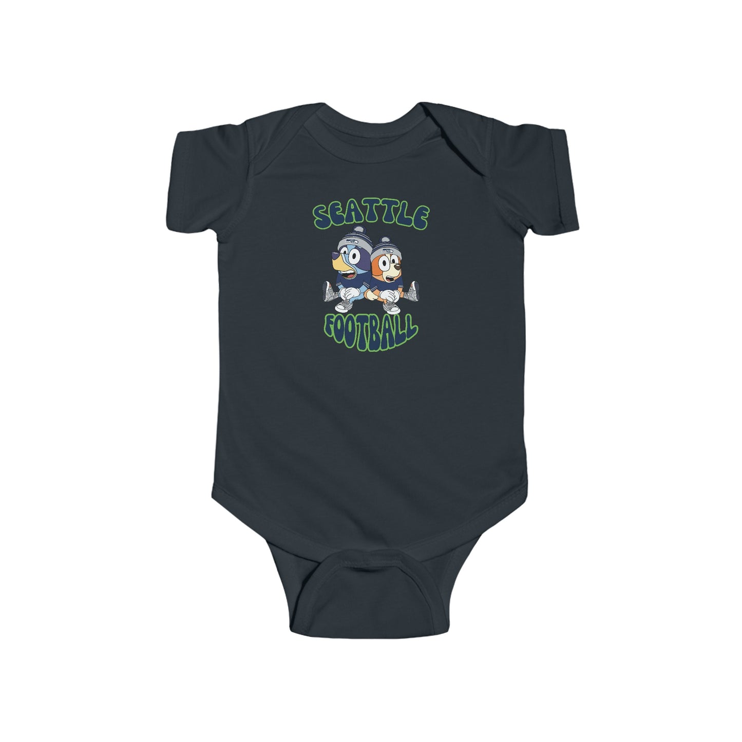 Infant Bluey & Bingo Design Seahawks Football - Inspired Onesie