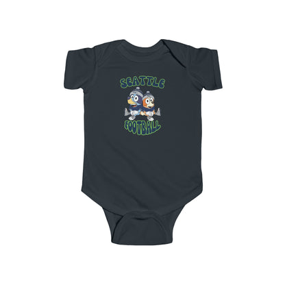 Infant Bluey & Bingo Design Seahawks Football - Inspired Onesie