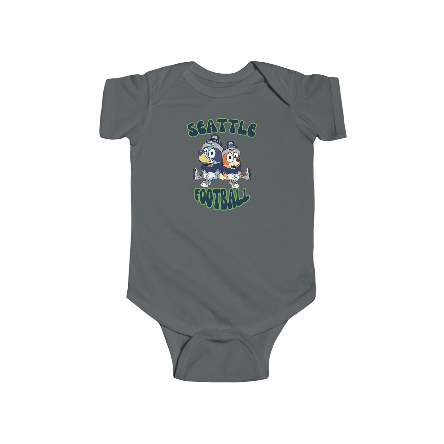 Infant Bluey & Bingo Design Seahawks Football - Inspired Onesie