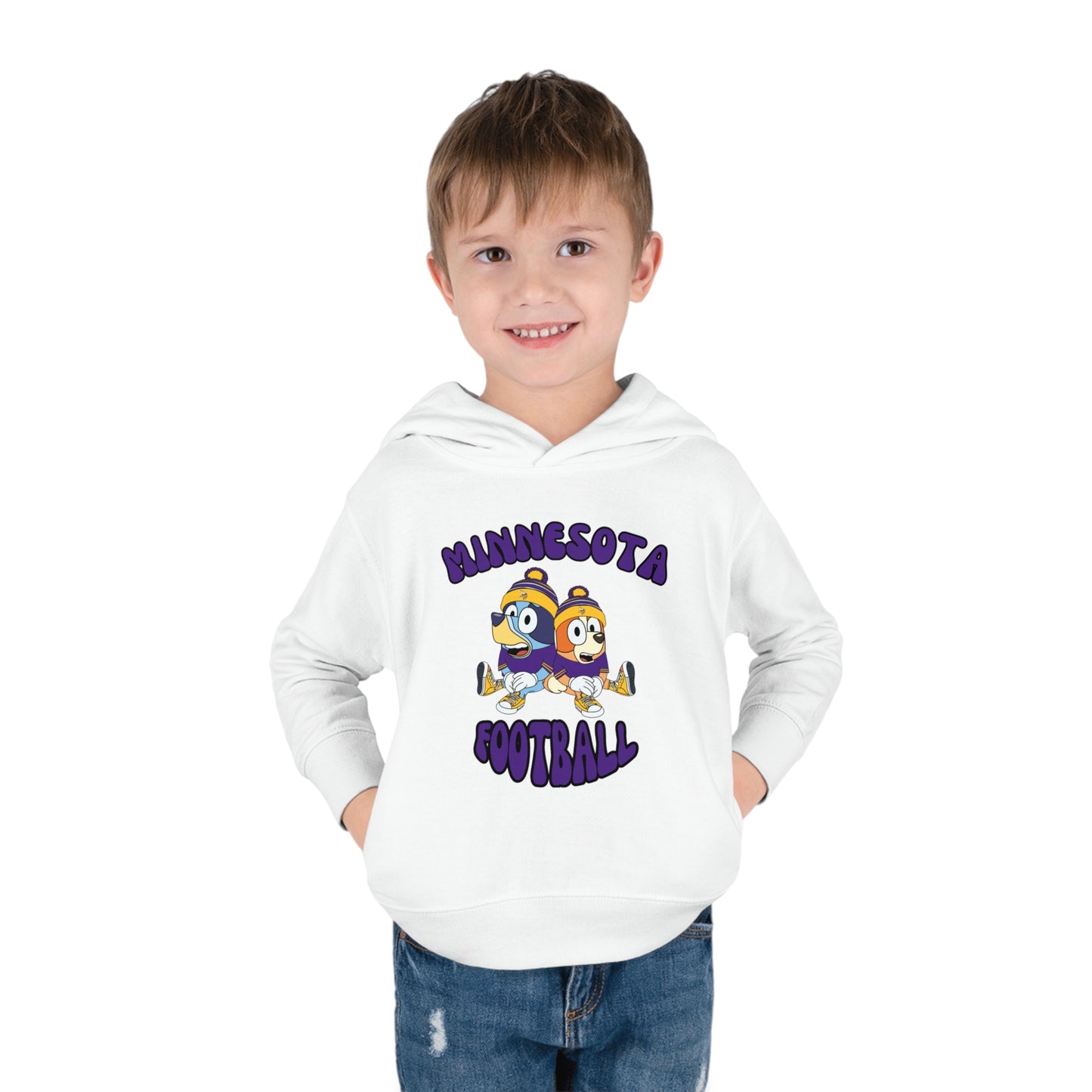 Toddler Bluey & Bingo Design Vikings Football - Inspired Pullover Fleece Hoodie