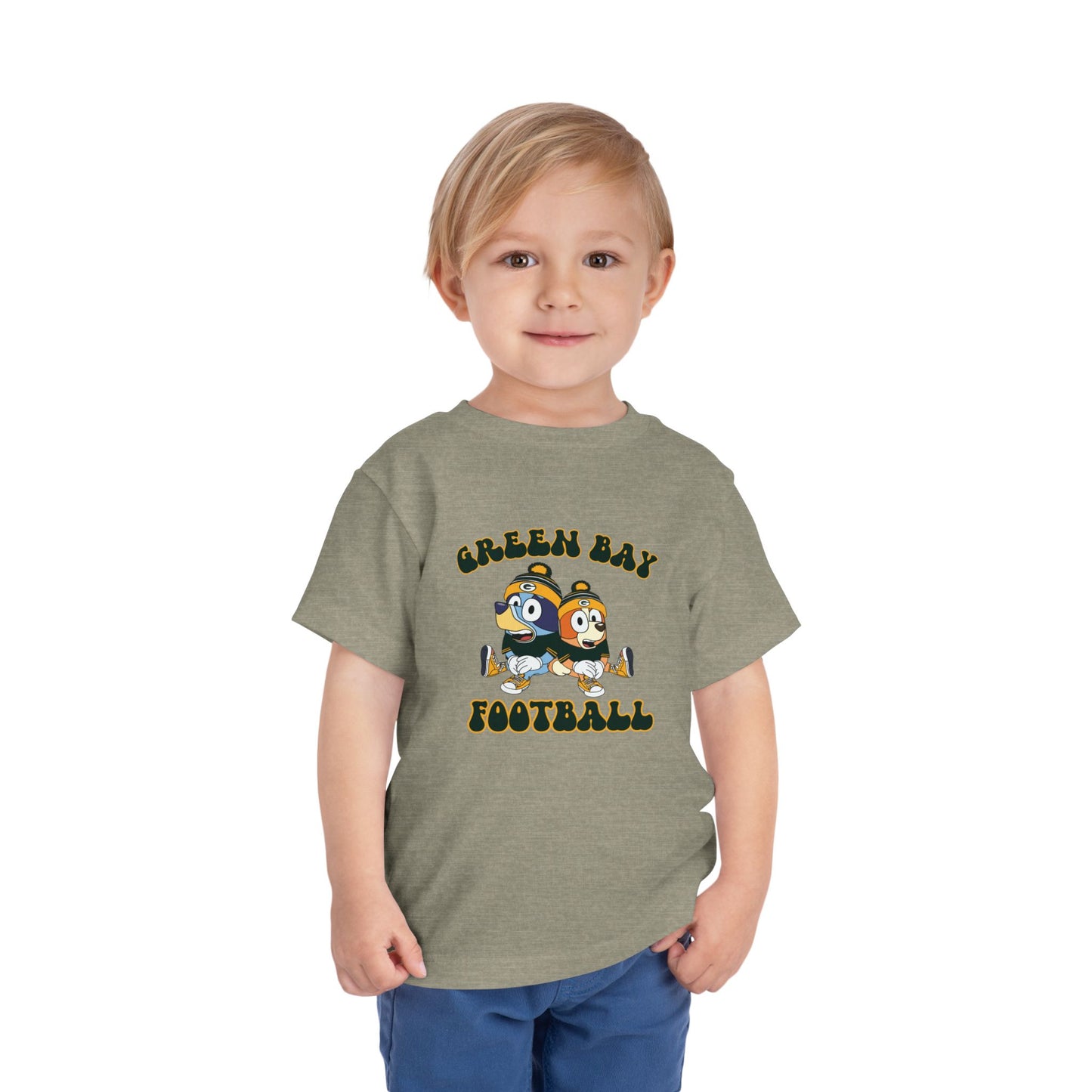 Toddler Bluey & Bingo Design Green Bay Football - Inspired T-Shirt