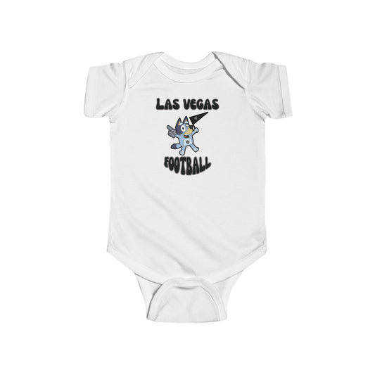 Infant Bluey Design Las Vegas Raiders Football -Inspired Bodysuit