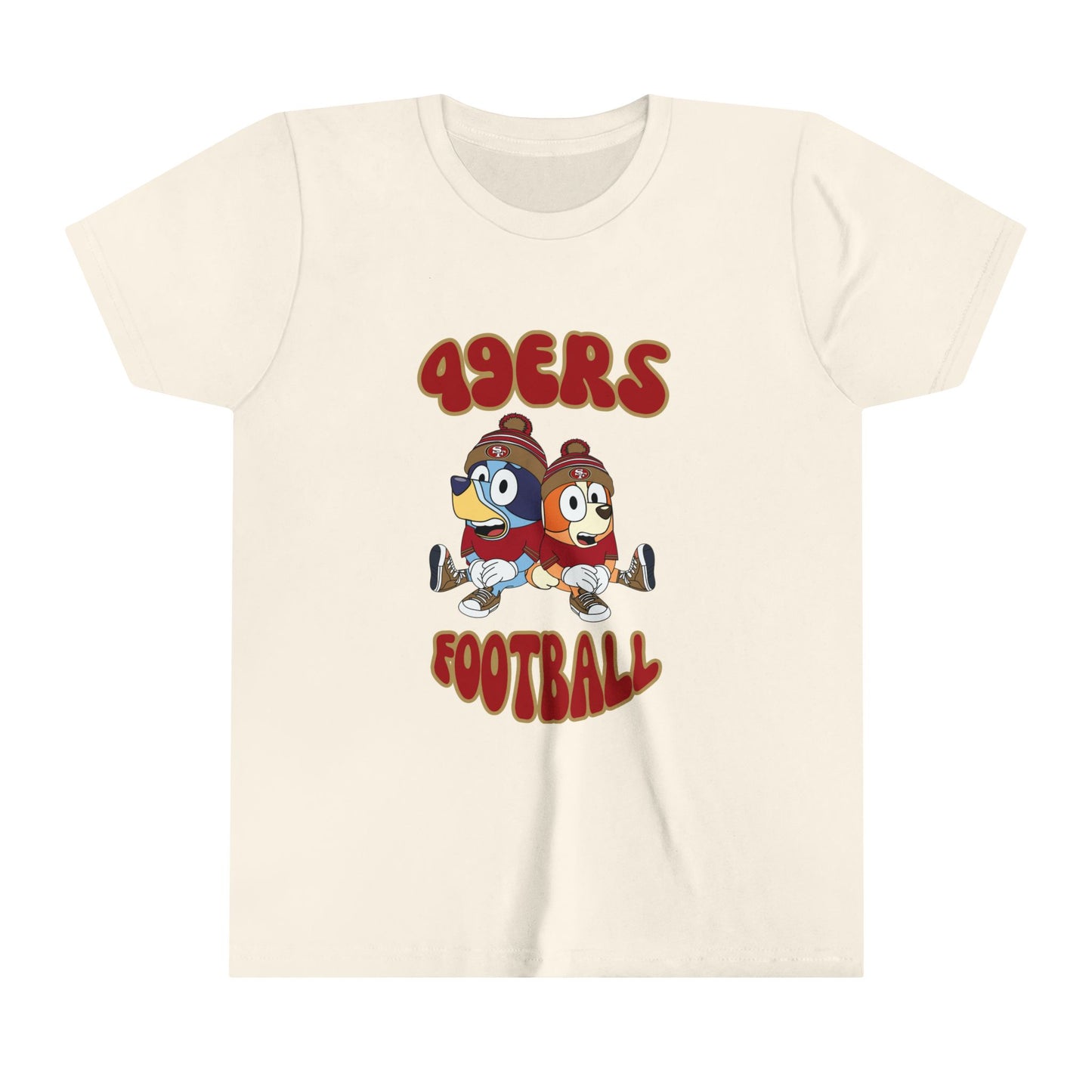 Youth Bluey & Bingo Design 49ERS Football - Inspired T-Shirt