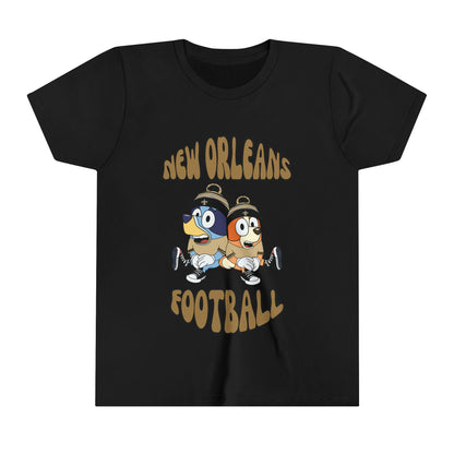 Youth Bluey & Bingo Design Saints Football - Inspired T-Shirt