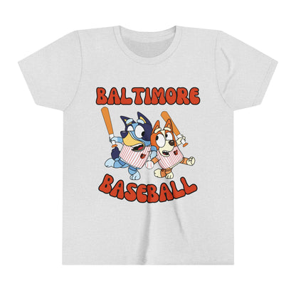 Youth Bluey Design Baltimore Orioles - Inspired T-Shirt