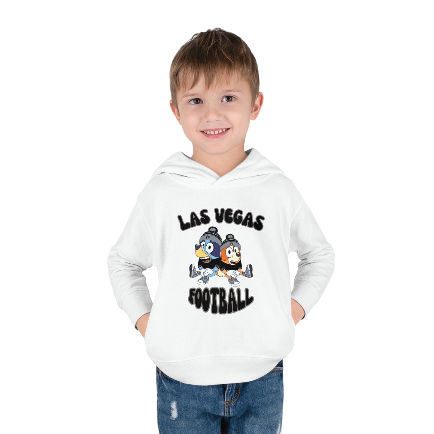 Toddler Bluey & Bingo Design Raiders Football - Inspired Pullover Fleece Hoodie