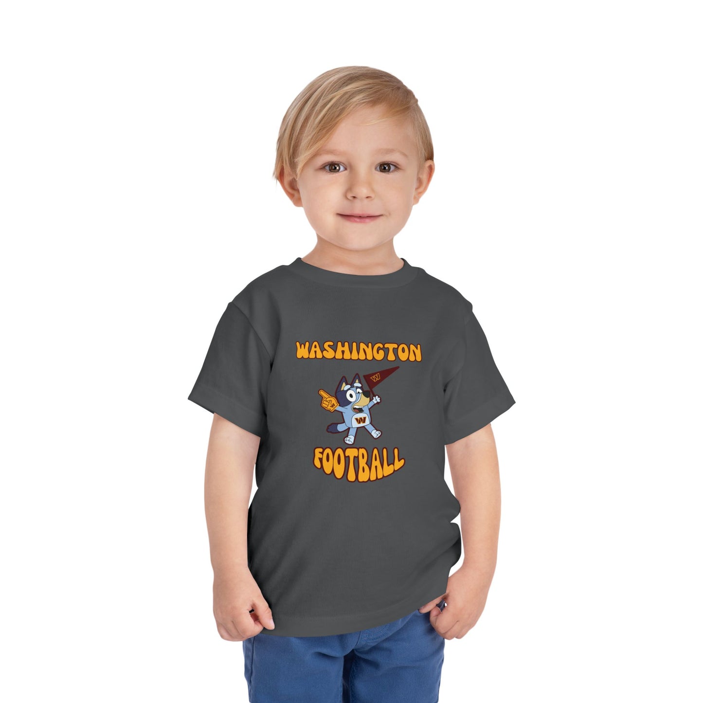 Toddler Bluey Design Washington Commanders Football -Inspired T-Shirt