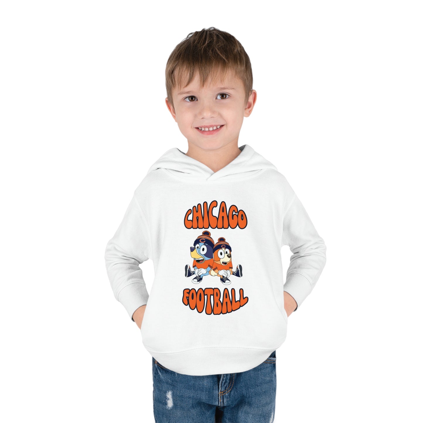 Toddler Bluey & Bingo Design Bears Football - Inspired Pullover Fleece Hoodie