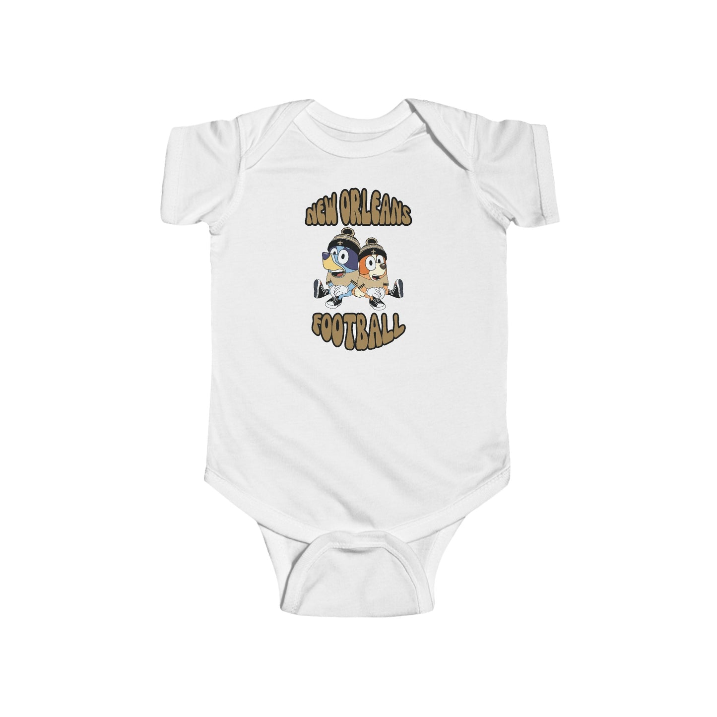 Infant Bluey & Bingo Design Saints Football - Inspired Onesie