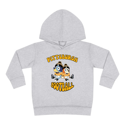 Toddler Bluey & Bingo Design Pittsburgh Steelers Football - Inspired Pullover Fleece Hoodie