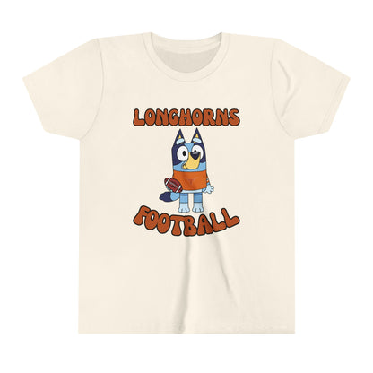 Customizable Bluey College Football Youth Tee-Shirt