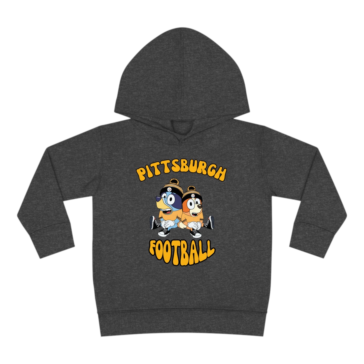 Toddler Bluey & Bingo Design Pittsburgh Steelers Football - Inspired Pullover Fleece Hoodie