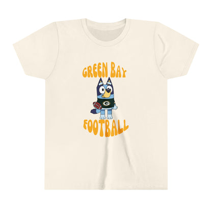 Youth Bluey Design Green Bay Packers Football -Inspired T-Shirt