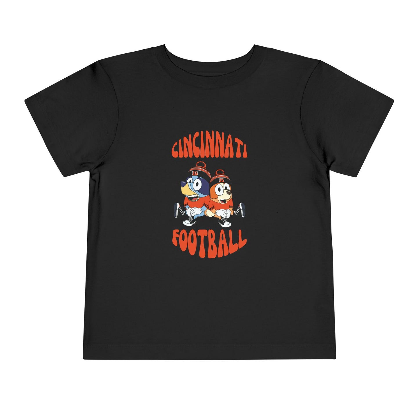 Toddler Bluey & Bingo Design Cincinnati Bengals Football - Inspired T-Shirt