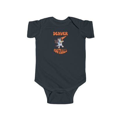 Infant Bluey Design Denver Broncos Football  -Inspired Bodysuit