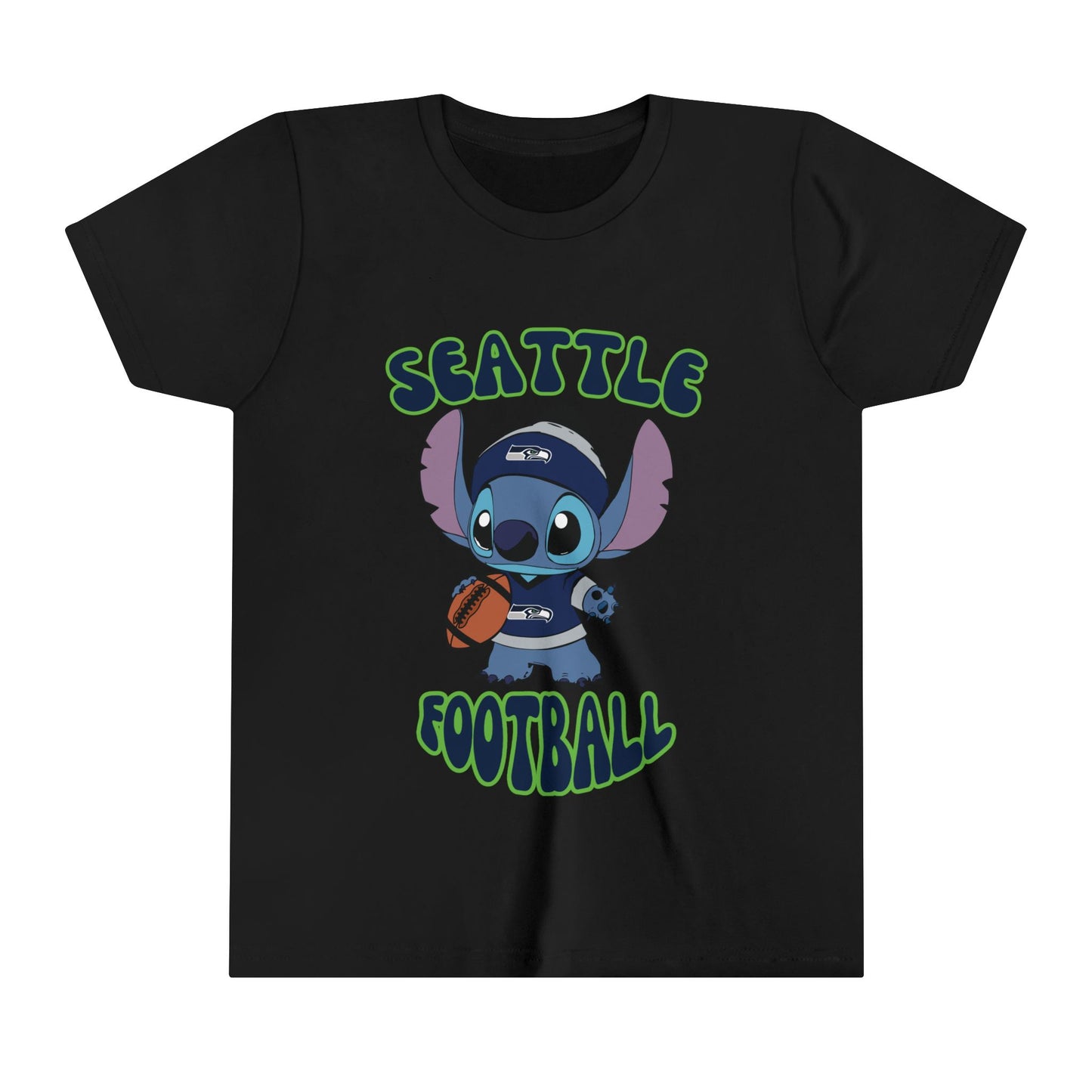 Youth Stitch Design Seahawks Football - Inspired T-Shirt