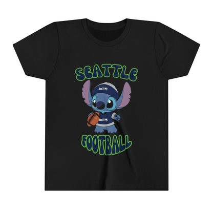 Youth Stitch Design Seahawks Football - Inspired T-Shirt