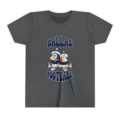 Youth Bluey & Bingo Design Dallas Football - Inspired T-Shirt