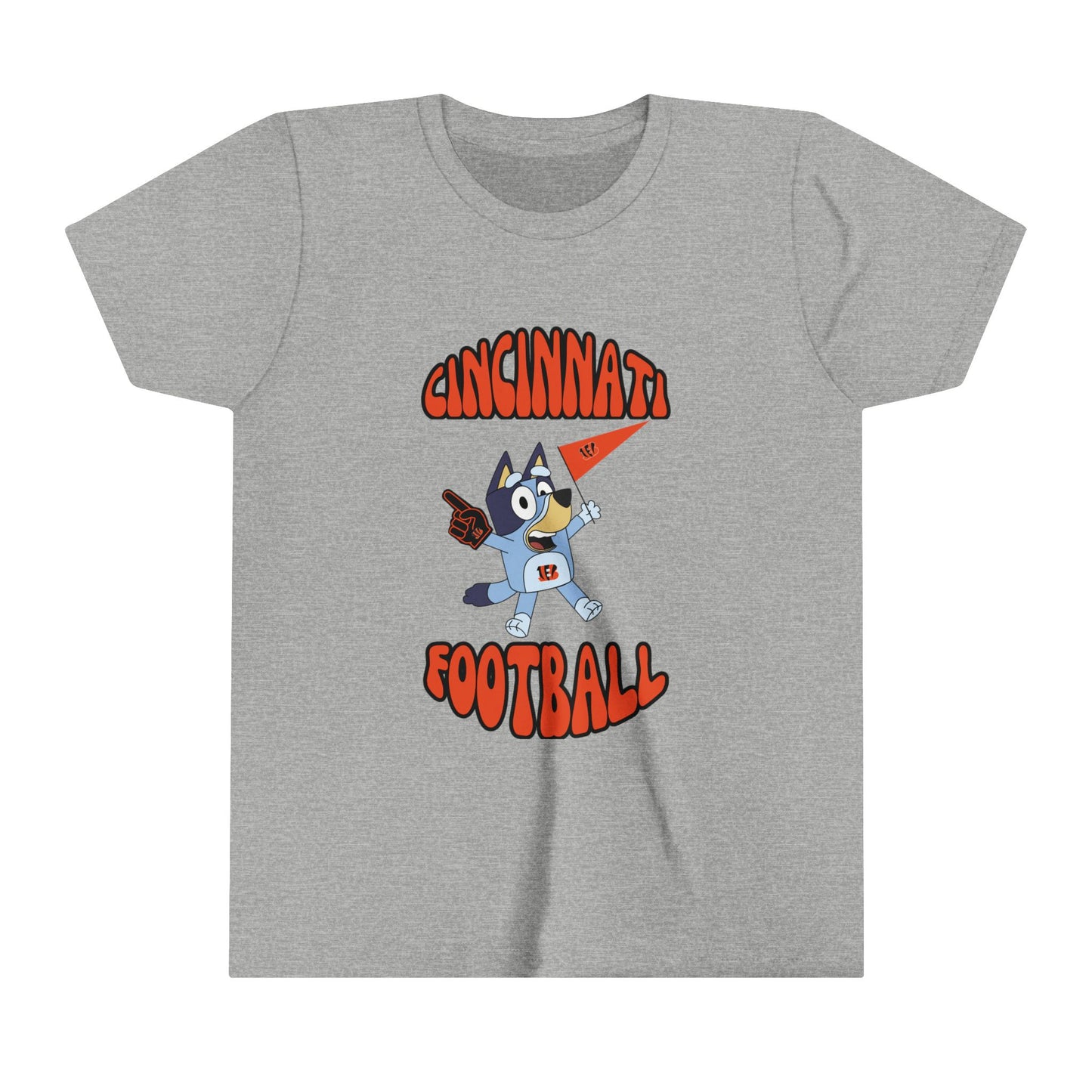 Youth Bluey Design Cincinnati Bengals Football -Inspired T-Shirt