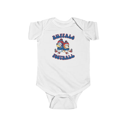 Infant Bluey & Bingo Design Bills Football - Inspired Onesie