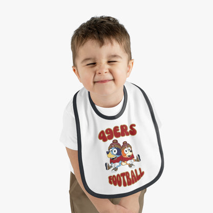 Bluey & Bingo Football Design Baby Bib - Team Customizable