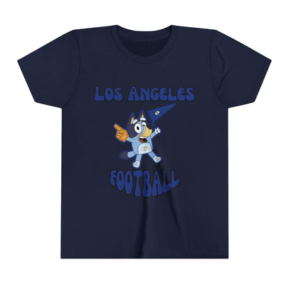 Youth Bluey Design Las Angeles Rams Football -Inspired T-Shirt