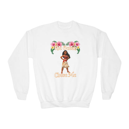 Moana Youth Crewneck Sweatshirt - The Ocean Chose Me