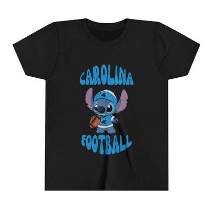 Youth Stitch  Design Panthers Football - Inspired T-Shirt