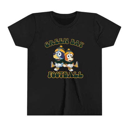 Youth Bluey & Bingo Design Green Bay Football - Inspired T-Shirt