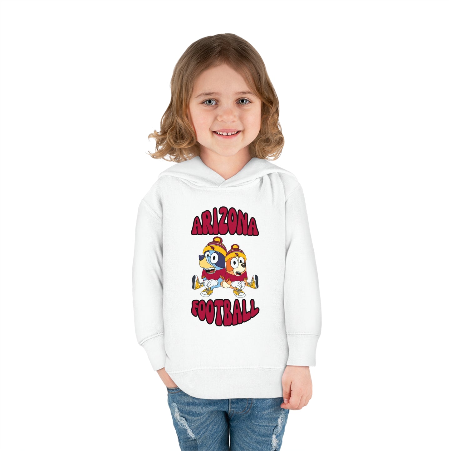 Toddler Bluey & Bingo Design Cardinals Football - Inspired Pullover Fleece Hoodie