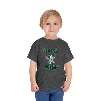 Toddler Bluey Design Seattle Seahawks Football -Inspired T-Shirt