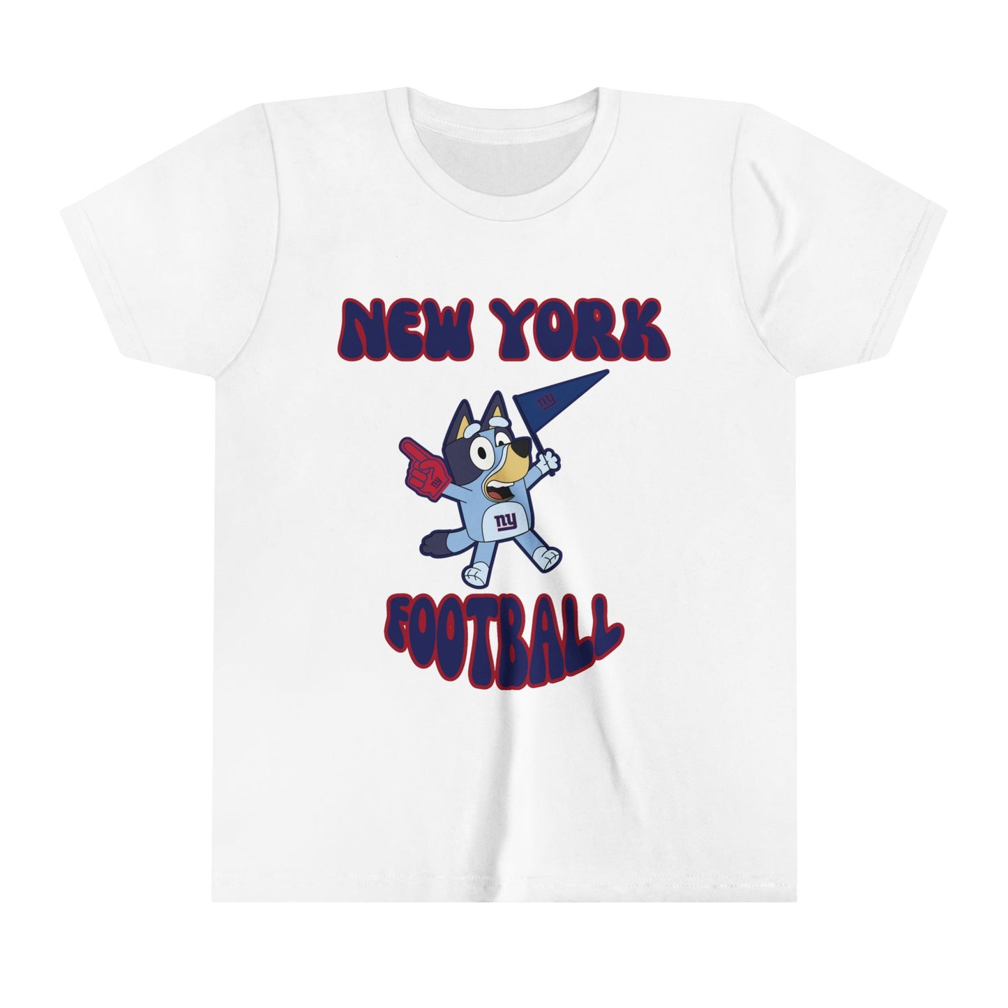 Youth Bluey Design New York Giants Football -Inspired T-Shirt