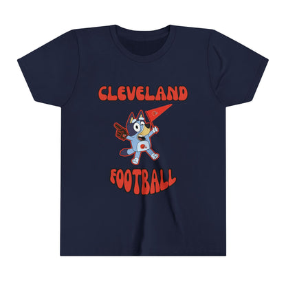 Youth Bluey Design Cleveland Browns Football -Inspired T-Shirt