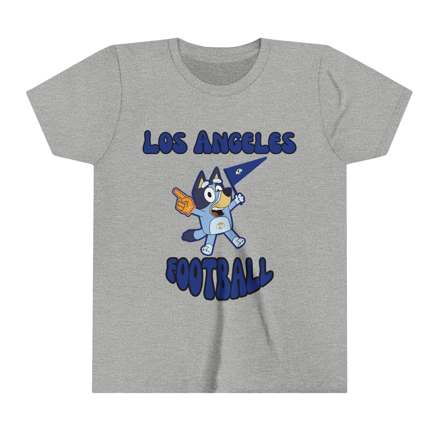 Youth Bluey Design Las Angeles Rams Football -Inspired T-Shirt