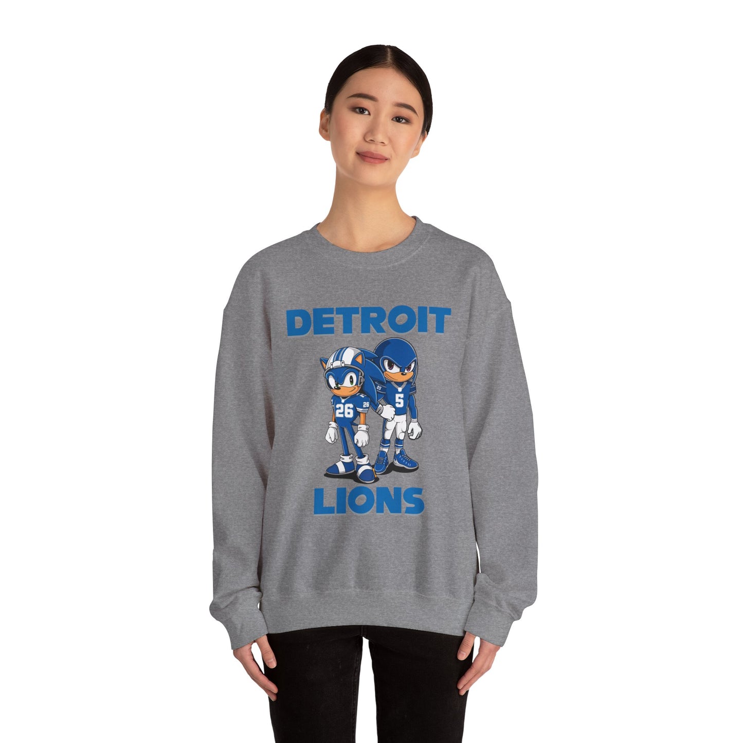 Sonic and Knuckles Jahmyr Gibbs and David Montgomery Detroit Lions Unisex Crewneck Sweatshirt