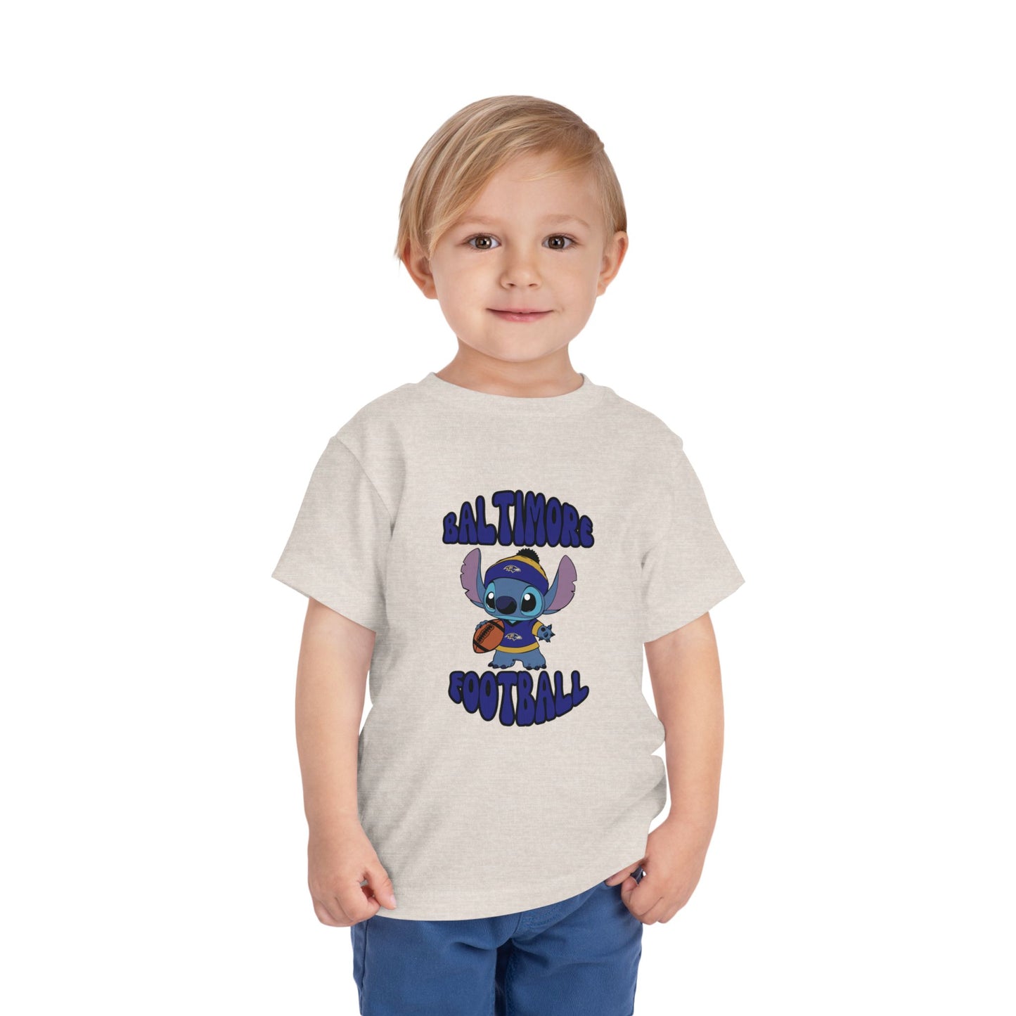 Toddler Stitch Design Ravens Football - Inspired T-Shirt