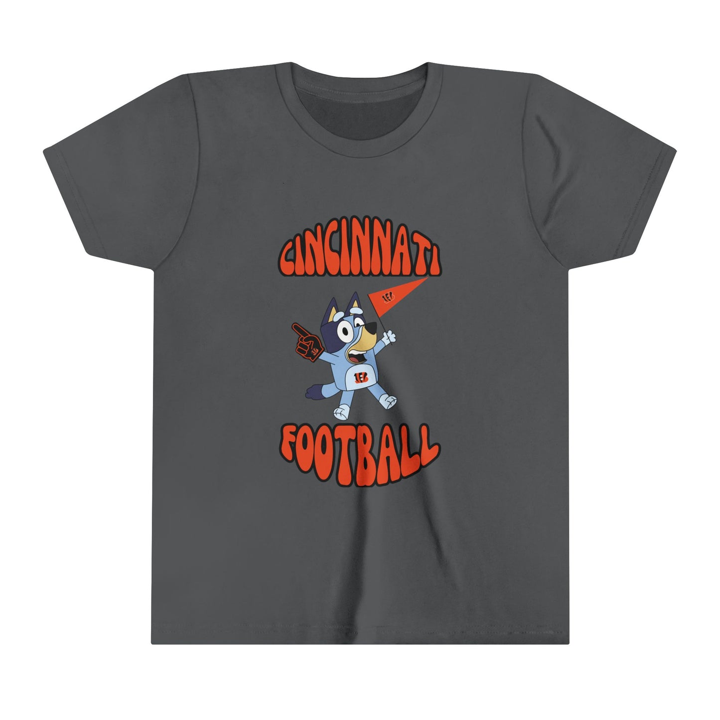 Youth Bluey Design Cincinnati Bengals Football -Inspired T-Shirt