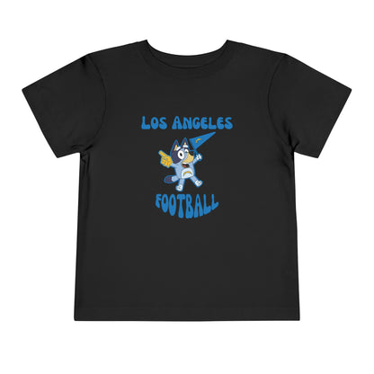 Toddler Bluey Design Las Angeles Chargers Football -Inspired T-Shirt